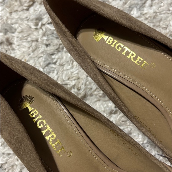 Women Taupe Mixed Media Knotted Pointed Toe Stiletto Pumps Size 37/  7 - Picture 2 of 8